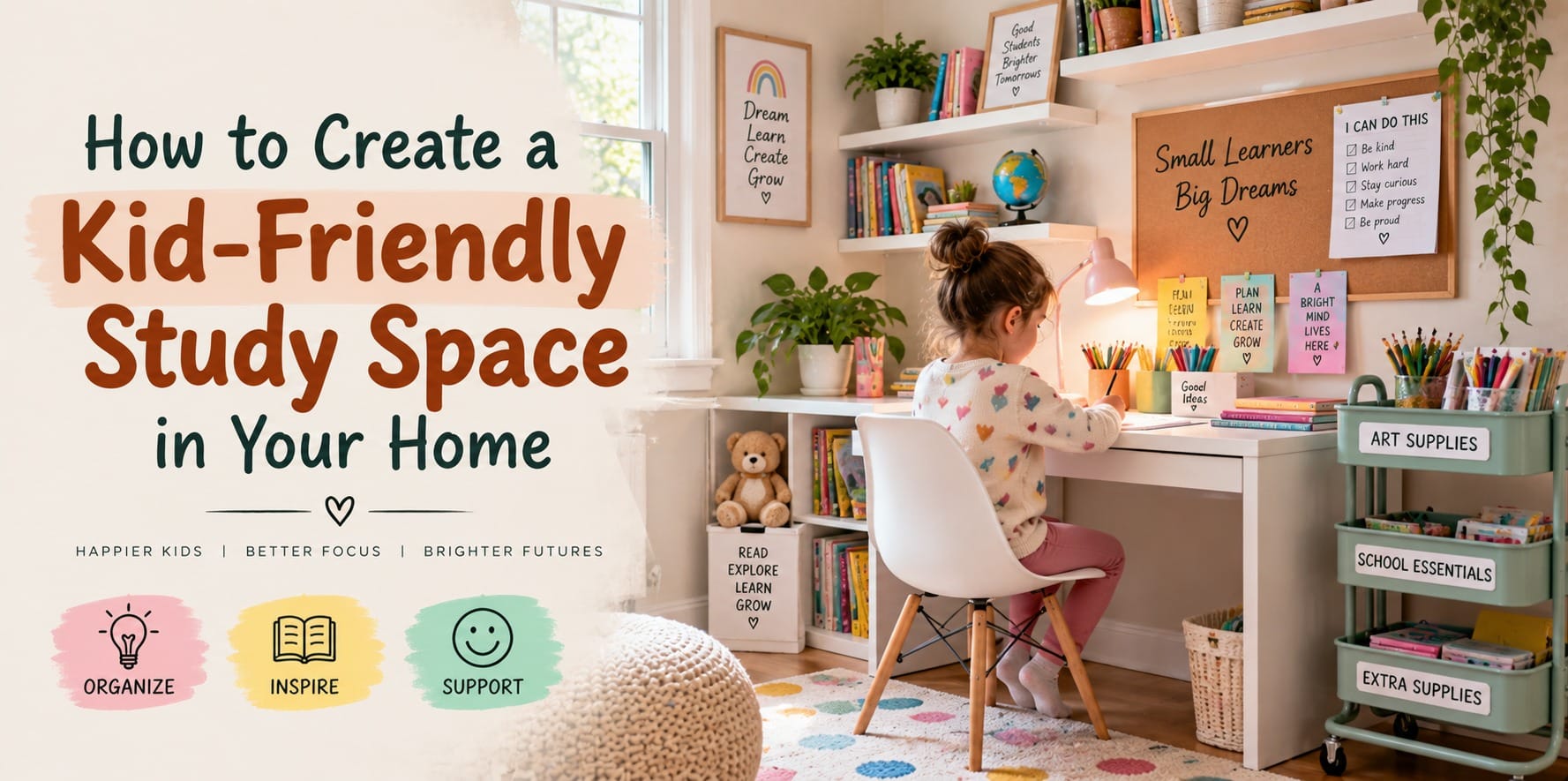 Kid-friendly study space at home