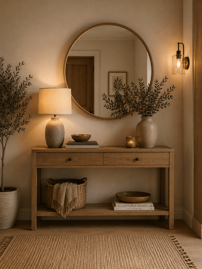 Reclaimed wood wall display with weathered salvaged pieces