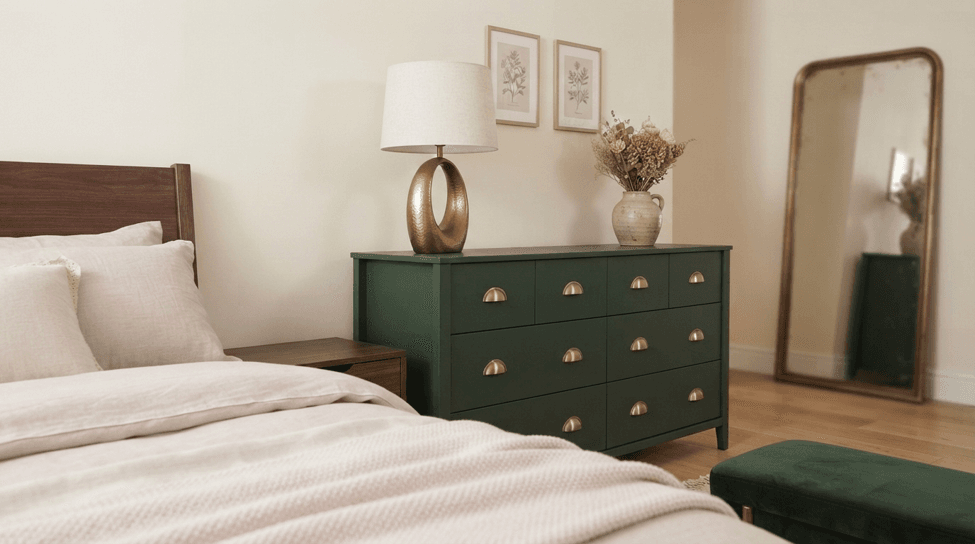 Cabinet refreshed with modern replacement handles