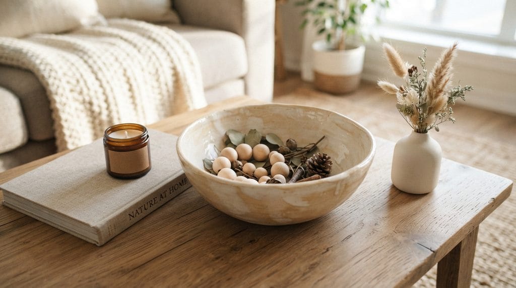 Affordable DIY home decor idea with a handmade ceramic-style decorative bowl