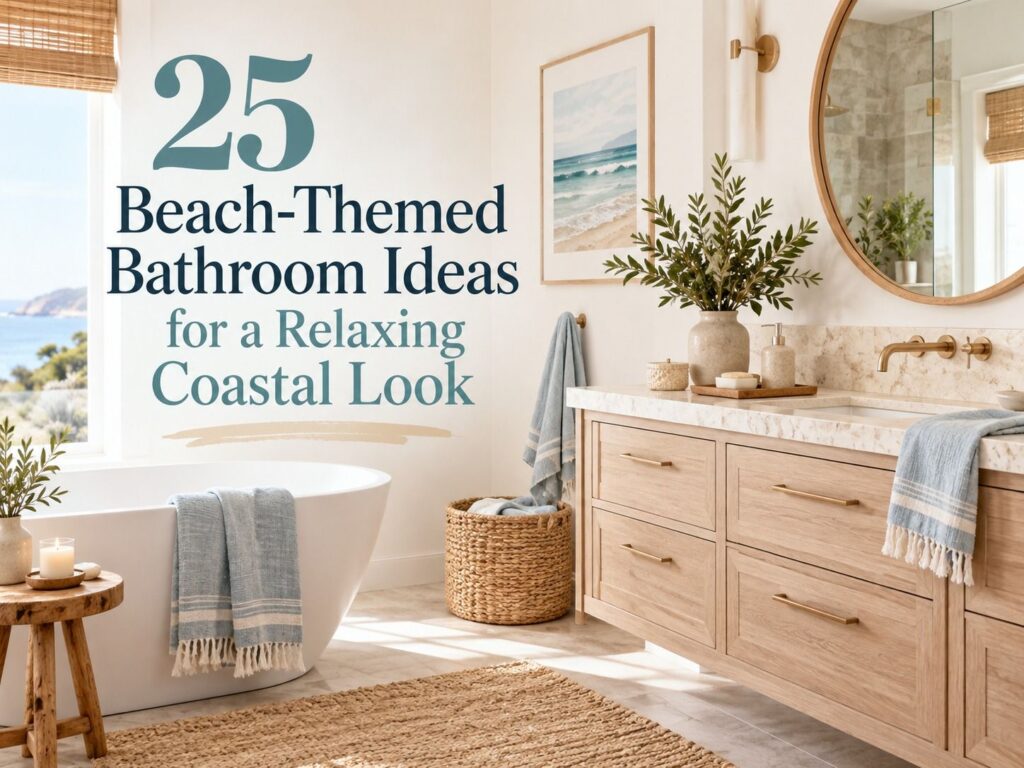 Coastal bathroom decor ideas with light beach-inspired finishes