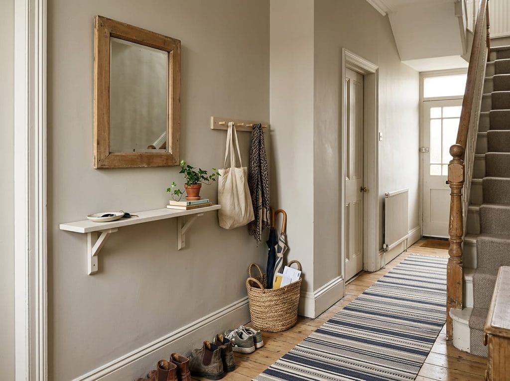 Small hallway interior after a bright space-saving makeover